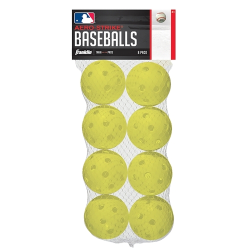 Franklin Sports 19885A Base Ball, 70 mm Dia, Plastic - pack of 8