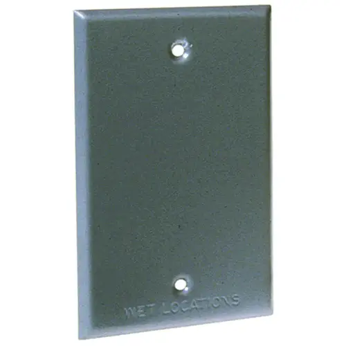 Cover, 4-17/32 in L, 2-25/32 in W, Metal, Gray, Powder-Coated