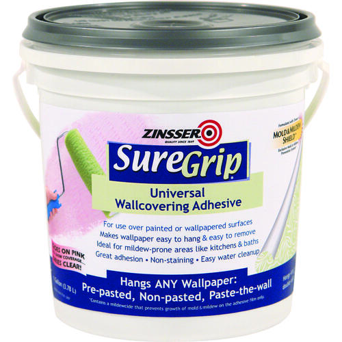 Wallcovering Adhesive Clear, Clear, 1 gal Can