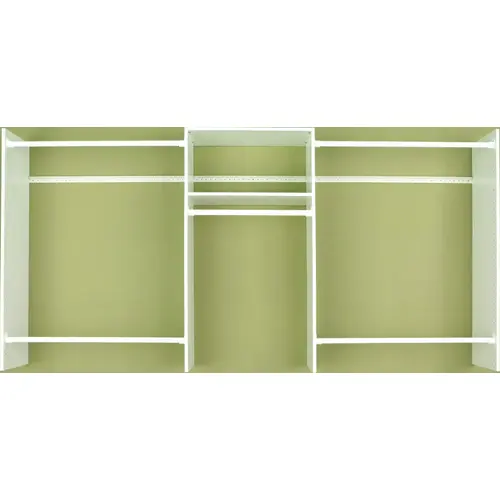 Easy Track RB1448 Basic Starter Closet, 48 to 96 in W, 2-Shelf White