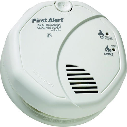 First Alert SC7010BV Carbon Monoxide Alarm, 10 ft, 85 dB, Alarm: Audible, Electrochemical, Photoelectric Sensor