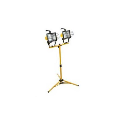 Work Light, 120 V, 1000 W, 2-Lamp, Halogen Lamp, 16,000 Lumens, Yellow