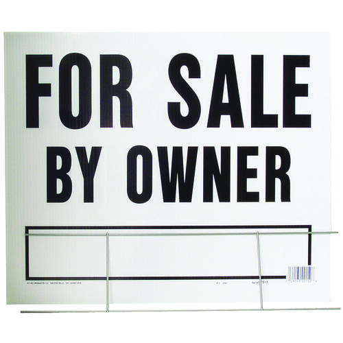HyKo LFS1 Lawn Sign, For Sale By Owner, Black Legend, Plastic, 24 in