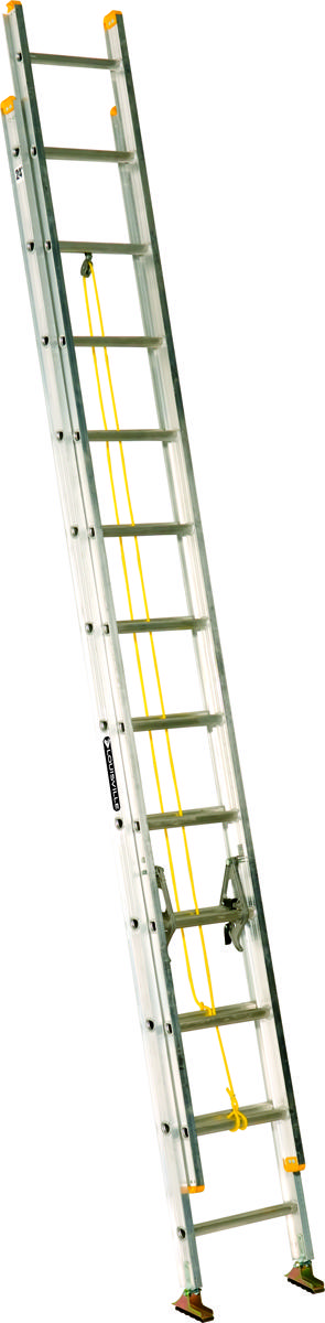 Louisville AE3224 Extension Ladder, 286 in H Reach, 250 lb, 1-1/2 in D Step, Aluminum