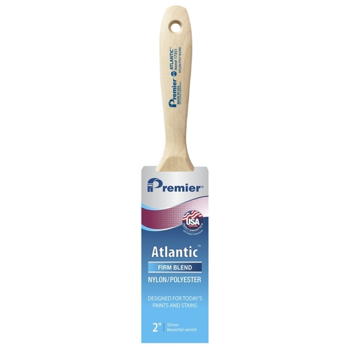 Atlantic Paint Brush, 2 in W, Beavertail Varnish Brush, 2-11/16 in L Bristle, Nylon/Polyester Bristle