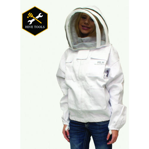 HARVEST LANE HONEY CLOTHSJXL-102 Beekeeper Jacket with Hood, XL, Zipper Closure, Polycotton, White