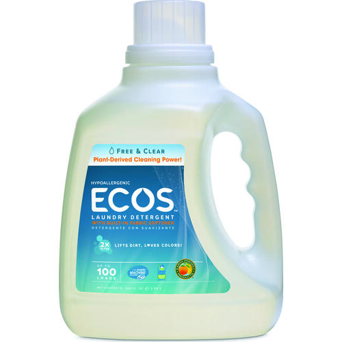 ECOS 9889/04 Laundry Detergent, 100 oz Jug, Liquid, Neutral