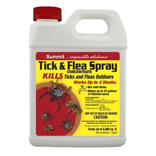 Tick and Flea Spray, Around the Home, 1 qt - pack of 6