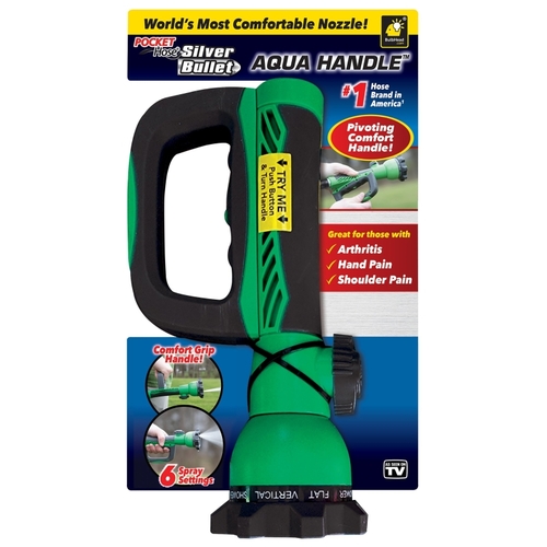 Silver Bullet Aqua Handle Nozzle, Metal/Plastic, Black/Green, Rubber