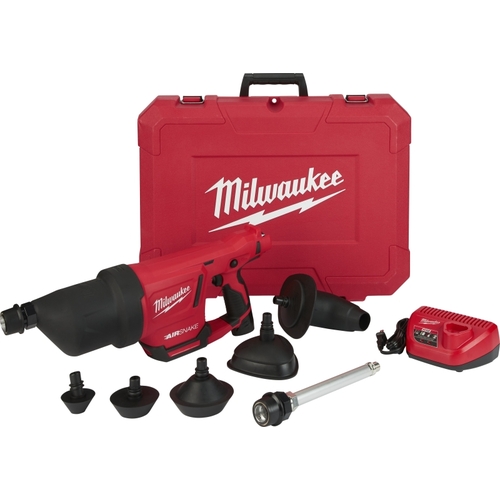 Milwaukee 2572B-21 Drain Cleaning Air Gun Kit, Battery