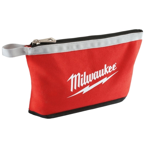 Milwaukee 48-22-8193 Zipper Pouch, 1-Pocket, Canvas, Red, 3/4 in W, 8 in H, 12-1/2 in D - pack of 3
