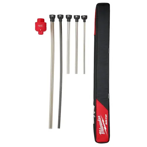 Milwaukee 49-90-2037 Flexible Vacuum Hose AIR-TIP 1-1/4" - 2-1/2" Wet/Dry Shop Vac Long Reach Set Red