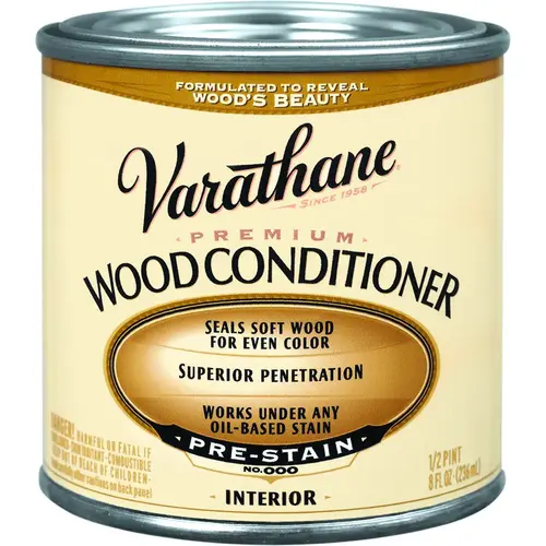 Premium Wood Conditioner, Clear, Liquid, 0.5 pt, Can