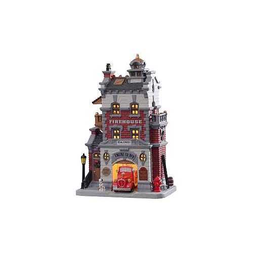 Lemax 15769 Christmas Village LED Multicolored Firehouse Engine Co. No. 9 10" Multicolored
