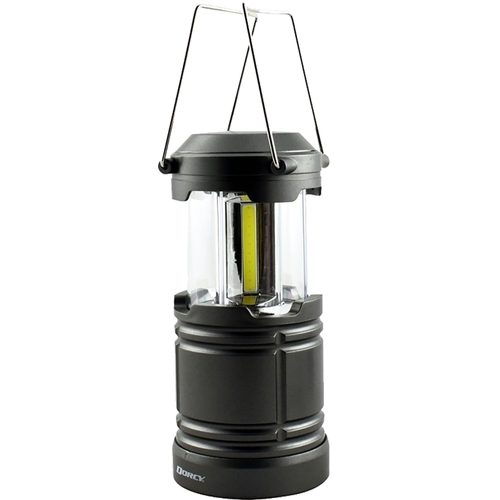 Dorcy 41-6527 Pop-Up COB Lantern, AA Battery, LED Lamp, 500 Lumens Lumens, Black/Gray