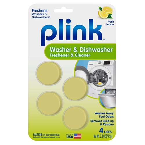 Plink PAL124T Dishwasher Freshener and Cleaner, Fresh Lemon, 2.8 oz Pack, Tablet - pack of 4