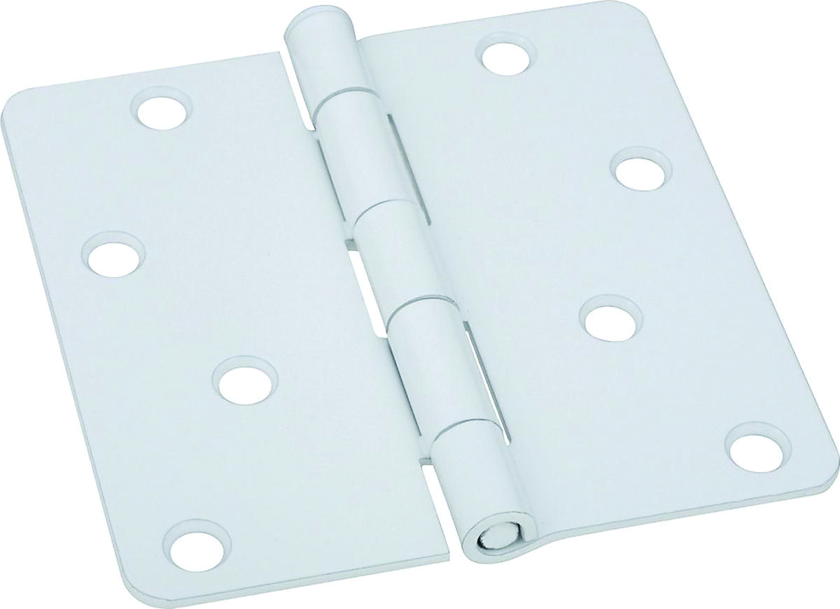 National Hardware N830-219 Door Hinge, Cold Rolled Steel, White, Non-Rising, Removable Pin, Full-Mortise Mounting, 55 lb