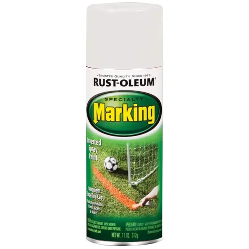 SPECIALTY Marking Spray Paint, Flat, White, 11 oz, Aerosol Can