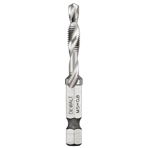 IMPACT READY Tap and Drill Bit, 5 mm Dia, 3-Flute, Spiral Flute, HSS Bright