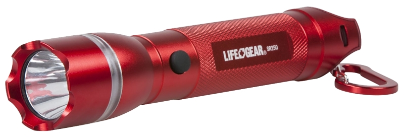 Life+Gear AA35-60538-RED Flashlight, AAA Battery, LED Lamp, 500 Lumens Lumens, 2.5 mile Beam Distance, 1.25 hr Run Time Red