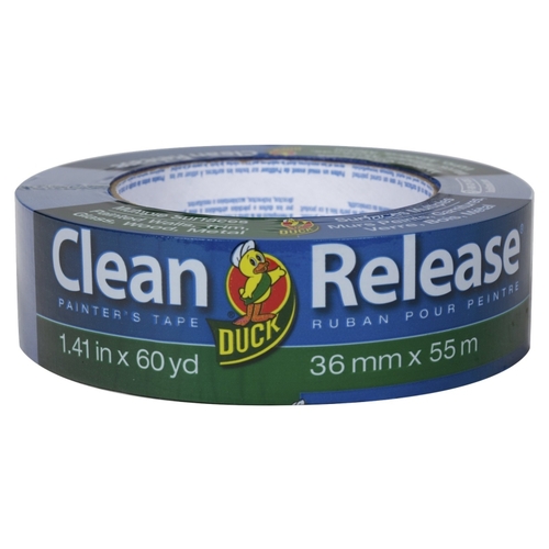 DUCK 240194 Clean Release Painter's Tape, 60 yd L, 1.41 in W, Blue
