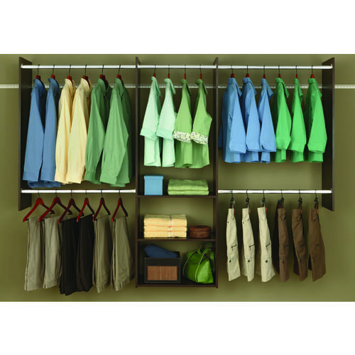 Easy Track RB1460-T Deluxe Starter Closet, 48 to 96 in W, 84 in H, 3-Shelf