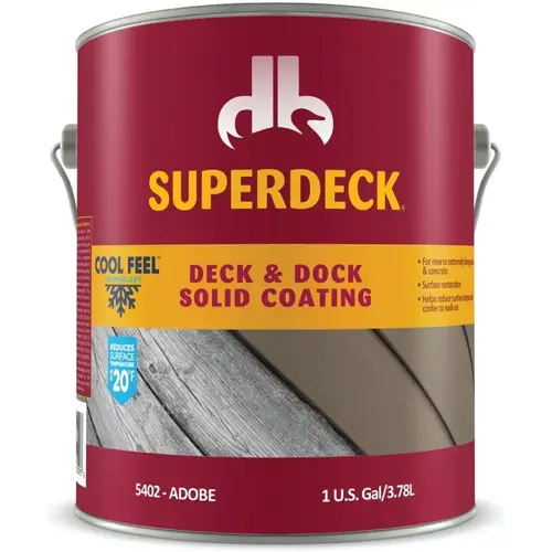 Duckback SC0054024-16 Deck and Dock Stain, Adobe, Liquid, 1 gal, Pail