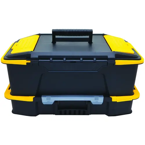 Stanley STST19900 Click 'n' Connect Series Tool Box, 30 lb, Plastic, Black/Yellow, 2-Drawer