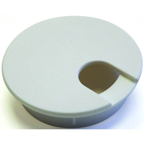 Jandorf 61625 Desk Grommet, 2-1/2 in Dia Cable, Polystyrene, Pure White