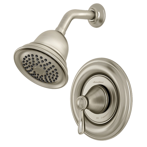 American Standard 7262S Showerhead and Valve, 2 gpm, Brass, Brushed Nickel, Lever Handle