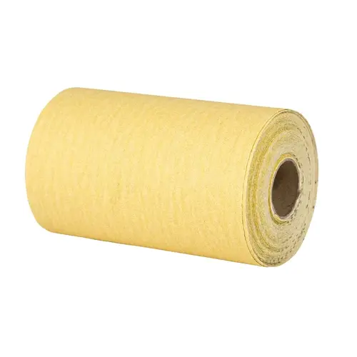 Stick & Sand Sand Sheet Roll, 4-1/2 in W, 30 ft L, P120 Grit, Medium, Aluminum Oxide Abrasive Brown