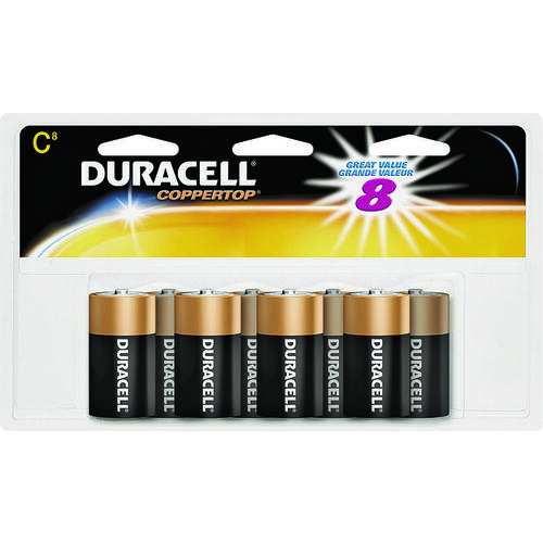DURACELL 004133319435 Battery, 1.5 V Battery, C Battery, Alkaline, Manganese Dioxide - pack of 8