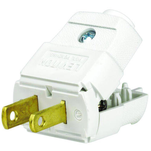 Leviton C22-00101-0WP Electrical Plug, 2 -Pole, 15 A, 125 V, NEMA: NEMA 1-15P, White
