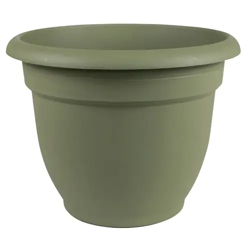 Self-Watering Planter, 8 in Dia, 8-3/4 in W, Round, Plastic, Living Green