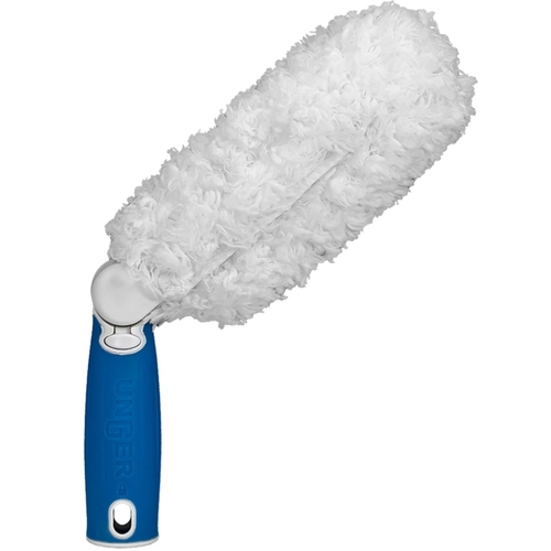 Unger 989350 Wide Blind Duster, 3 in Head, Microfiber Head, 6 in L Handle, Blue/White