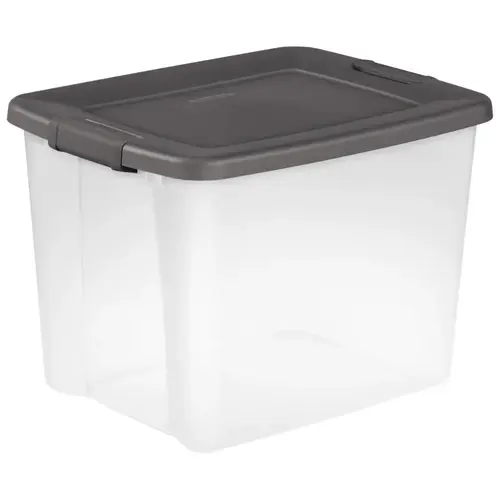 Shelf Tote, Plastic, Clear, 19-7/8 in L, 15-1/2 in W, 14-3/4 in H - pack of 6