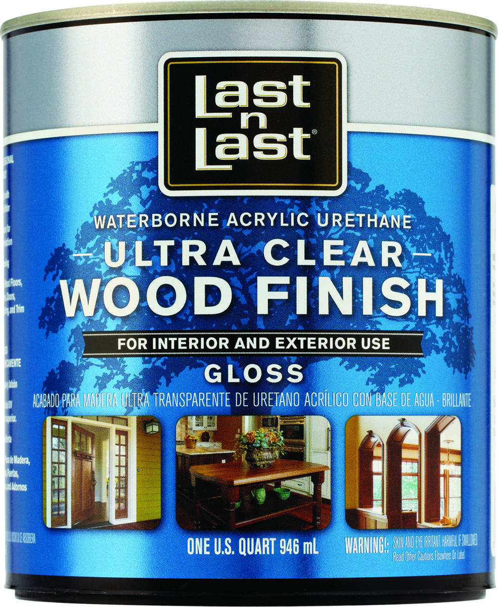 Last N Last 13004 Ultra Clear Wood Finish, Gloss, Liquid, Ultra Clear, 1 qt, Can