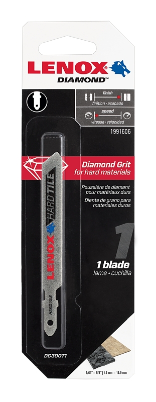 Lenox 1991606 Diamond Jig Saw Blade, 3/8 in W, 3-1/2 in L