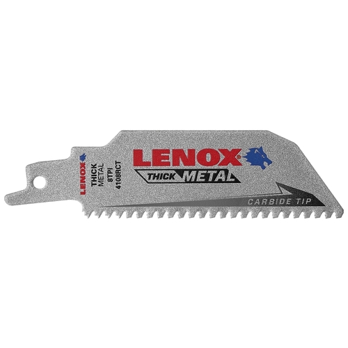 LAZER CT Reciprocating Saw Blade, 1 in W, 4 in L, 8 TPI, Carbide Cutting Edge Silver