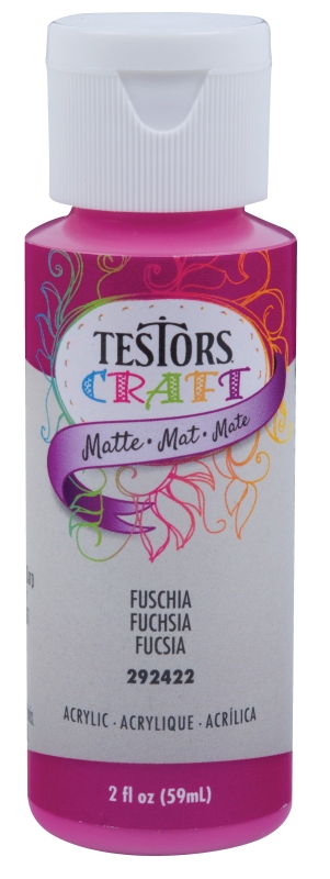 Testors 292422A Craft Paint, Matte, Fuschia, 2 oz, Bottle