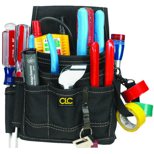 CLC 1503 Tool Works Series Pouch, 9-Pocket, Polyester, Black, 6 in W, 9 in H, 3 in D