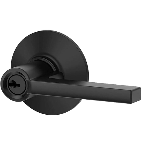 F Series F51A LAT 622 Entry Door Lock, AAA Grade, Alike Key, Zinc, Matte, Latitude Lever Handle, C Keyway Black