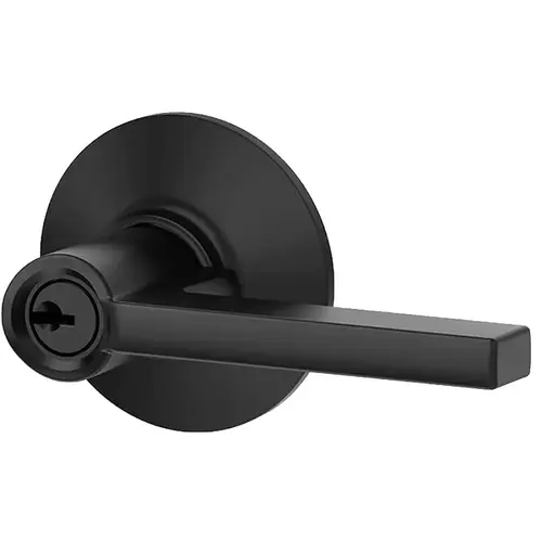 F Series F51A LAT 622 Entry Door Lock, AAA Grade, Alike Key, Zinc, Matte, Latitude Lever Handle, C Keyway Black
