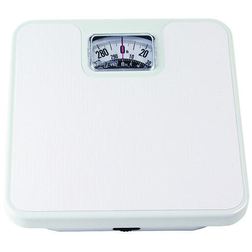 TAYLOR 20004014EXP Bathroom Scale, 300 lb Capacity, Analog Display, Steel Housing Material, White, 10-1/2 in OAW