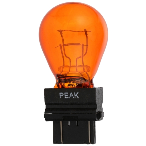 PEAK 3157NALL-BPP Miniature Automotive Bulb, 12.8 V, Incandescent Lamp, Wedge Base, Amber/Red Light Pair