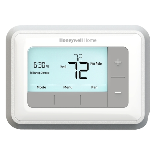 Programmable Thermostat, Backlit Display, White