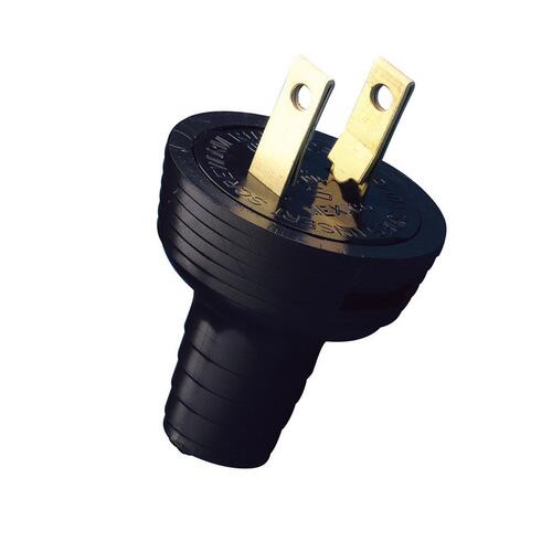 Leviton 010-48642-02E 000-48642-000 Electrical Plug, 2 -Pole, 15 A, 125 V, NEMA: NEMA 1-15P, Black