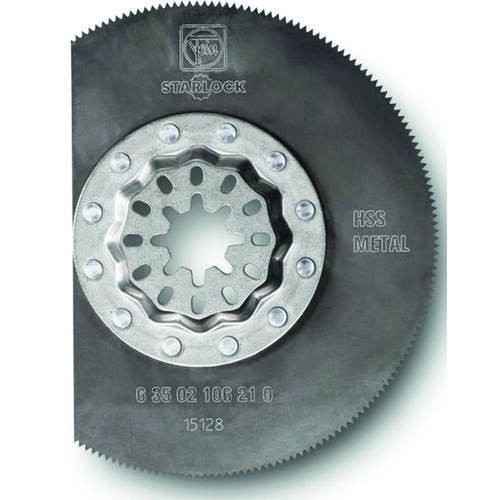 FEIN 63502106210 Segment Saw Blade Starlock 3-3/8" X 3-3/8" L High Speed Steel Gray