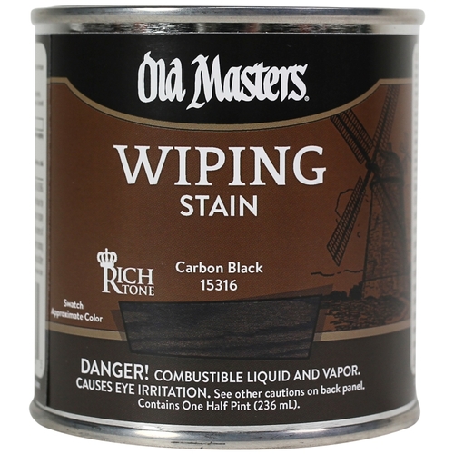 Old Masters 15316 Wiping Stain, Carbon Black, Liquid, 0.5 pt