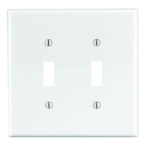 PJ2-W Wallplate, 4-7/8 in L, 4.94 in W, 2 -Gang, Nylon, White